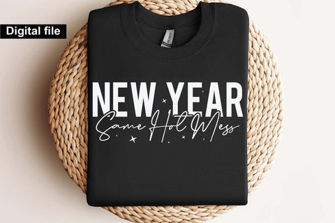 New Year Same Hot Mess svg, New year t shirt svg, Funny New year cut files, New year gift shirt svg, New Years Party, Cosy Season svg SVG Isabella Machell 