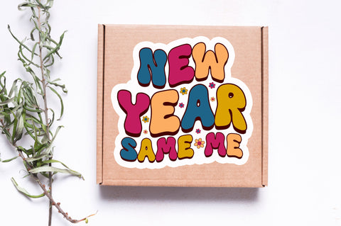 New year same Sticker Design Sublimation Regulrcrative 