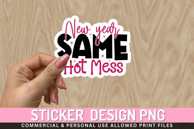 New year same Sticker Design Sublimation Regulrcrative 
