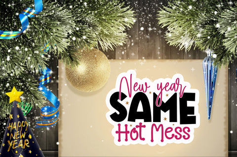 New year same Sticker Design Sublimation Regulrcrative 
