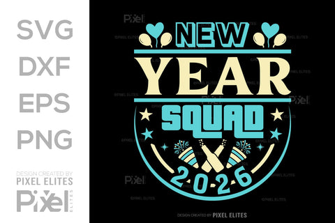 New Year Squad 2026 SVG Bundle | Holiday Team T-Shirt Designs SVG ETC Craft 