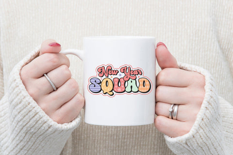 New Year Squad PNG Retro Sublimation Sublimation CraftLabSVG 