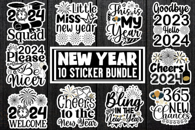 New Year Sticker BUndle SVG Insomnia Std 