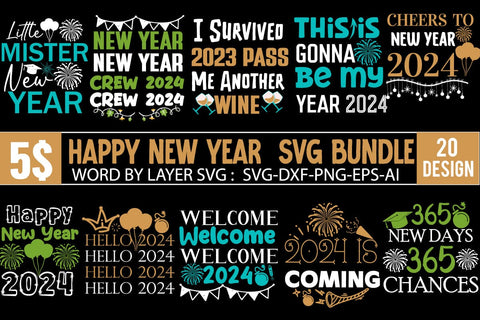 New Year SVG Bundle ,Happy New Year SVG Design, New Year Sublimation Design PNG, New Year SVG Bundle Quotes , New Year SVG Bundle Clipart New Year SVG Bundle 2024, Hello 2024 SVG SVG BlackCatsMedia 