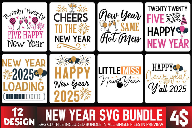 New Year SVG Bundle, New Year SVG Bundle 2025,New Year SVG,Happy New Year 2025 SVG bundle,New year Sublimation Bundle,New Year SVG Bundle Quotes SVG BlackCatsMedia 