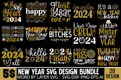 New Year SVG Bundle ,SVG Cut File ,New Year Sublimation, Happy New Year SVG Design,New Year Sublimation PNG Sublimation Insomnia Std 
