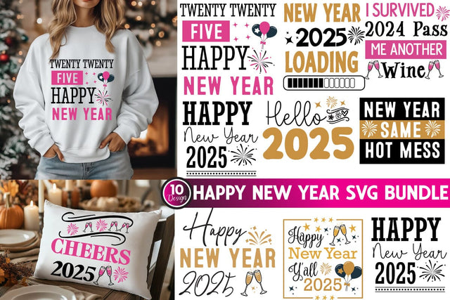 New Year SVG Bundle,Happy New year 2025 SVG bundle, New Year 2025 Sublimation Bundle,New Year SVG Design, Happy New Year SVG bundle Quotes SVG BlackCatsMedia 