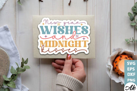 New year wishes and midnight kisses Stickers Design SVG akazaddesign 