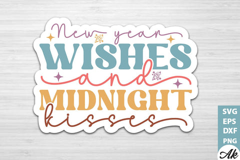 New year wishes and midnight kisses Stickers Design SVG akazaddesign 