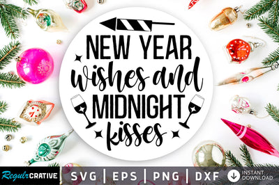 New year wishes and midnight svg design SVG Regulrcrative 