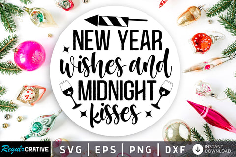 New year wishes and midnight svg design SVG Regulrcrative 