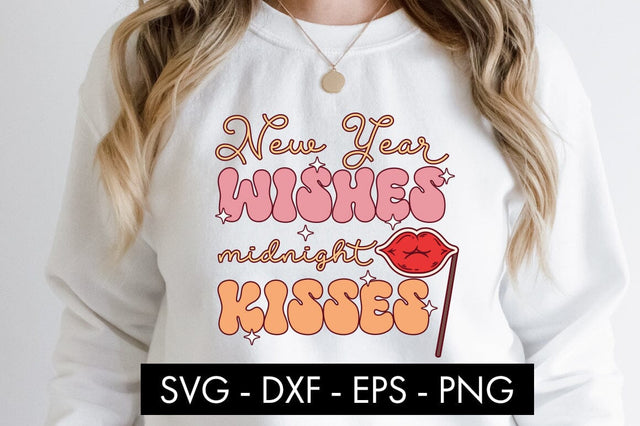New Year Wishes Midnight Kisses SVG Cut File SVG Freeling Design House 