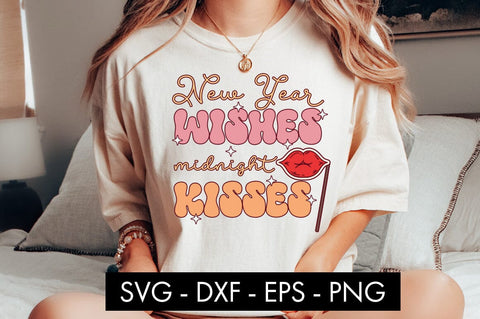 New Year Wishes Midnight Kisses SVG Cut File SVG Freeling Design House 