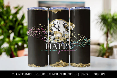 New Years 20 oz Straight Skinny Tumbler Sublimation PNG Sublimation BijouBay 