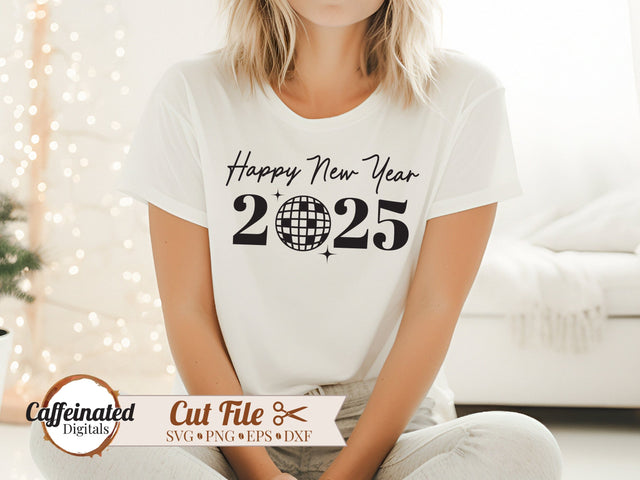 New Years 2025 Disco SVG Caffeinated SVGs 