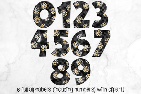 New Year's Eve Doodle Alphabet, Celebration Set With Clipart SVG Crafty Mama Studios 