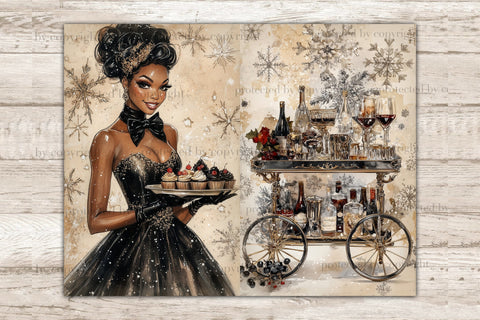 New Years Eve Junk Journal Kit | African American Women SVG GlamArtZhanna 