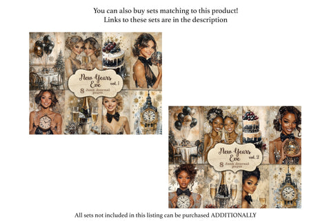 New Years Eve Junk Journal Pages | Holiday Printable Paper SVG GlamArtZhanna 