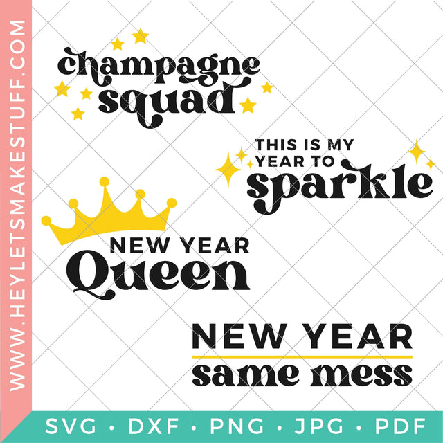 New Year's Eve Woman Bundle SVG Hey Let's Make Stuff 