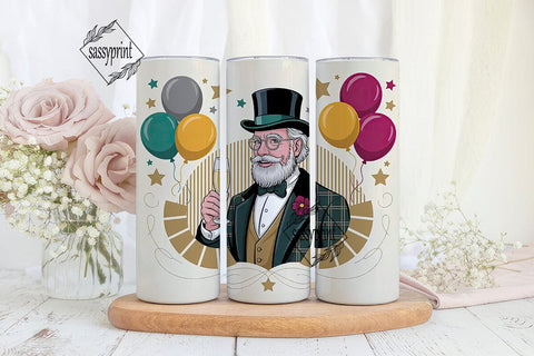 New Year's Gentleman Tumbler Wrap Sublimation sassyprint 