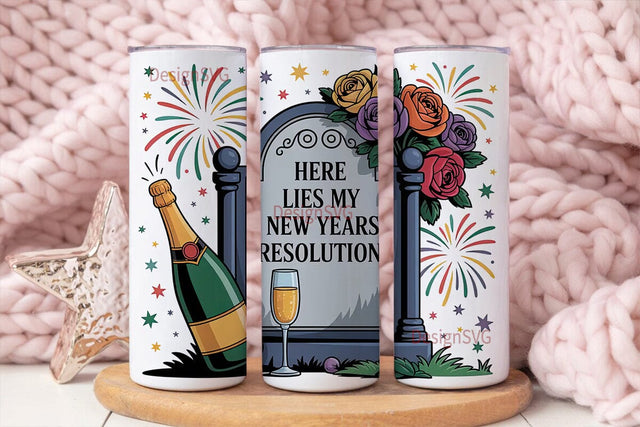 New Year's Resolution Tumbler Wrap Sublimation DesignSVG 