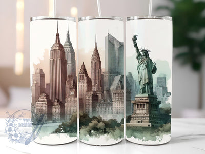New York City 20oz Skinny Tumbler, New York Travel Tumbler Png, Straight & Tapered Tumbler Wrap, Instant Digital Download Sublimation ToriDesigns 