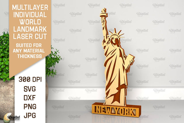 New York Landmark Laser Cut. Multilayer Decor SVG SVG Evgenyia Guschina 