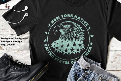 New York Native - USA Eagle Png Design Sublimation Karma Genie Graphics 