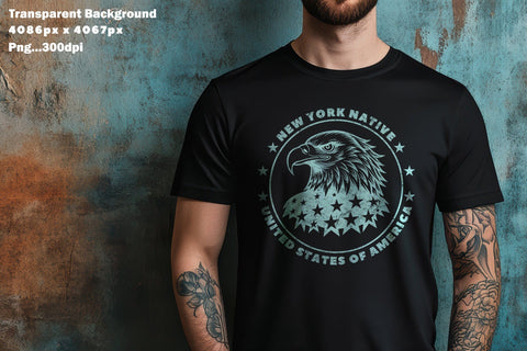 New York Native - USA Eagle Png Design Sublimation Karma Genie Graphics 