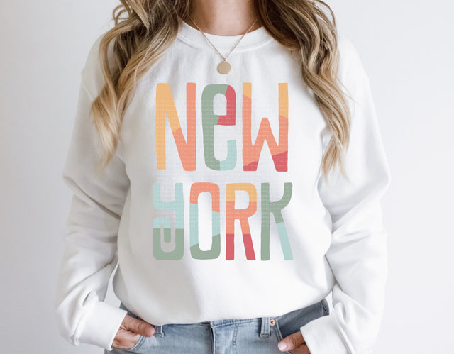 New York Retro Typography PNG | Vintage State Name Design | Sublimation Digital Download Sublimation Print Perfect Design Shop 