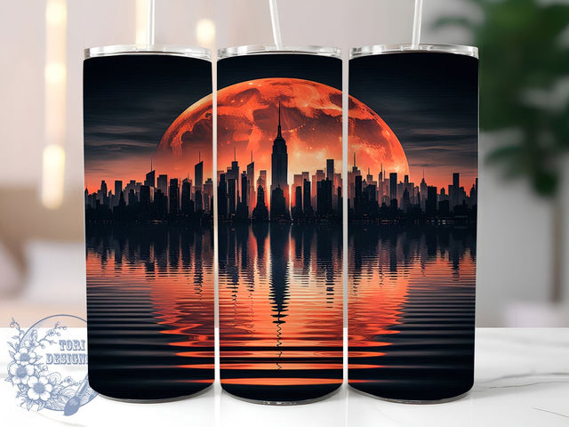 New York Skyline Tumbler Wrap, NYC Tumbler Wrap, 20oz Sublimation, Cityscape Mug Design, Urban Skyline Cup, Manhattan Tumbler, City Lover Drinkware Sublimation ToriDesigns 