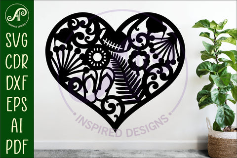 New Zealand icons heart wall sign, SVG file. SVG APInspireddesigns 