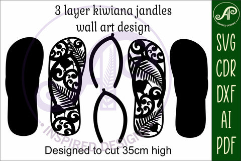 New Zealand jandles with designs 3 layer SVG laser cut file SVG APInspireddesigns 
