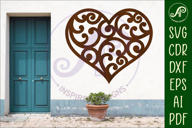 New Zealand koru heart wall sign, SVG file. SVG APInspireddesigns 