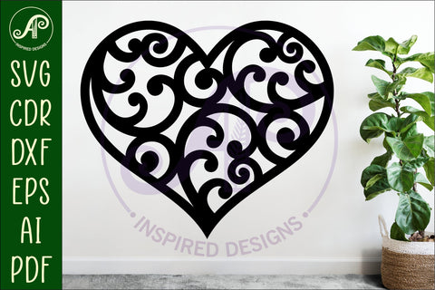 New Zealand koru heart wall sign, SVG file. SVG APInspireddesigns 
