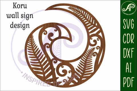 New Zealand Koru wall design SVG laser cut file SVG APInspireddesigns 