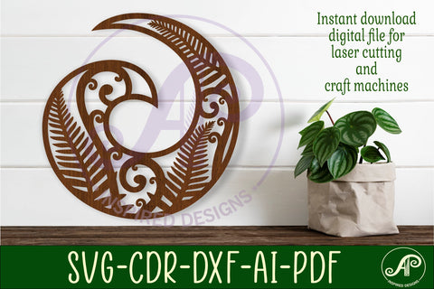 New Zealand Koru wall design SVG laser cut file SVG APInspireddesigns 