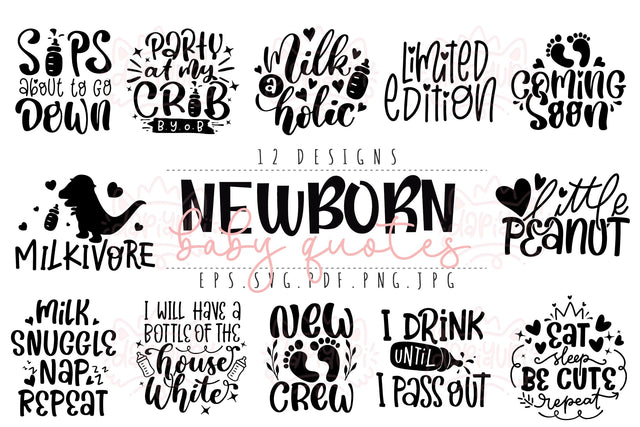 Newborn Baby SVG Bundle | Baby Quotes SVG dapiyupi store 