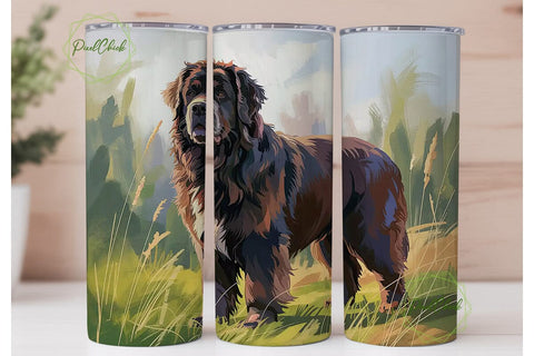 Newfoundland Dog 20oz Tumbler Wrap Sublimation PixelChick 