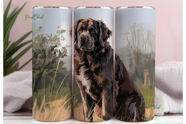Newfoundland Dog 20oz Tumbler Wrap Sublimation PixelChick 