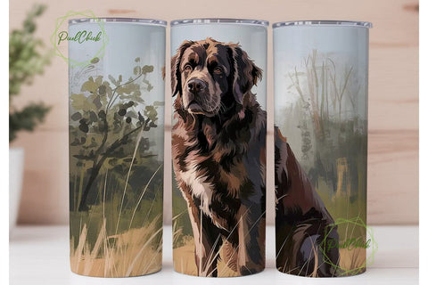 Newfoundland Dog 20oz Tumbler Wrap Sublimation PixelChick 