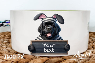 Newfoundland / Easter dog, bad bunny / funny dog clipart Sublimation Angelina Semenova 