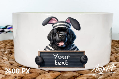 Newfoundland / Easter dog, bad bunny / funny dog clipart Sublimation Angelina Semenova 