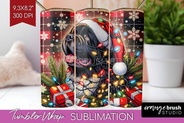 Newfoundland Funny Christmas Dog Tumbler Wrap Sublimation OrangeBrushStudio 