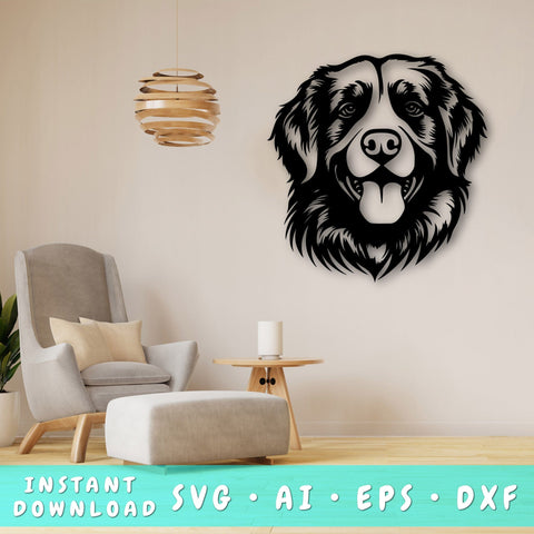 Newfoundland Laser SVG Cut File, Newfoundland Glowforge File, Newfoundland DXF, Newfoundland Wall Art SVG SVG HappyDesignStudio 