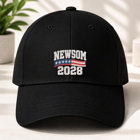 Newsom 2028 American Flag Embroidery Design – Political Election Machine Embroidery File Embroidery/Applique DESIGNS PatternFeed8 
