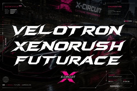 Nexroid – Powerful Futuristic Racing Font Font Mozzatype 