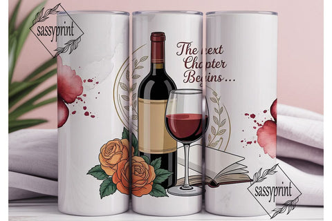 Next Chapter Wine 20oz Tumbler Wrap Sublimation sassyprint 