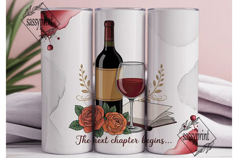 Next Chapter Wine 20oz Tumbler Wrap Sublimation sassyprint 