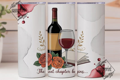 Next Chapter Wine 20oz Tumbler Wrap Sublimation sassyprint 